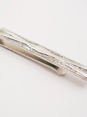 Vintage Tie Bar Money Clip classic silver color Swank Formal Suit Accessory